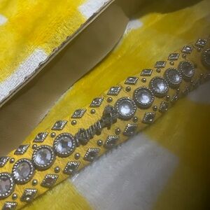 Kippys Yellow and Silver Embellished Belt